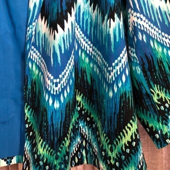 Chico’s Blue Watercolor Open Front Blazer - Picture 5 of 13